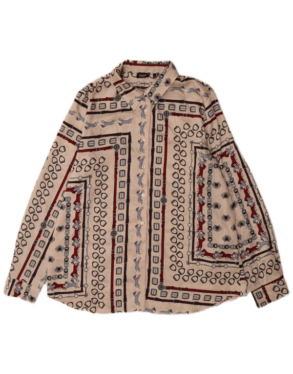 Camicia EMME da donna Marella UK 12 Poliestere geometrico beige medio