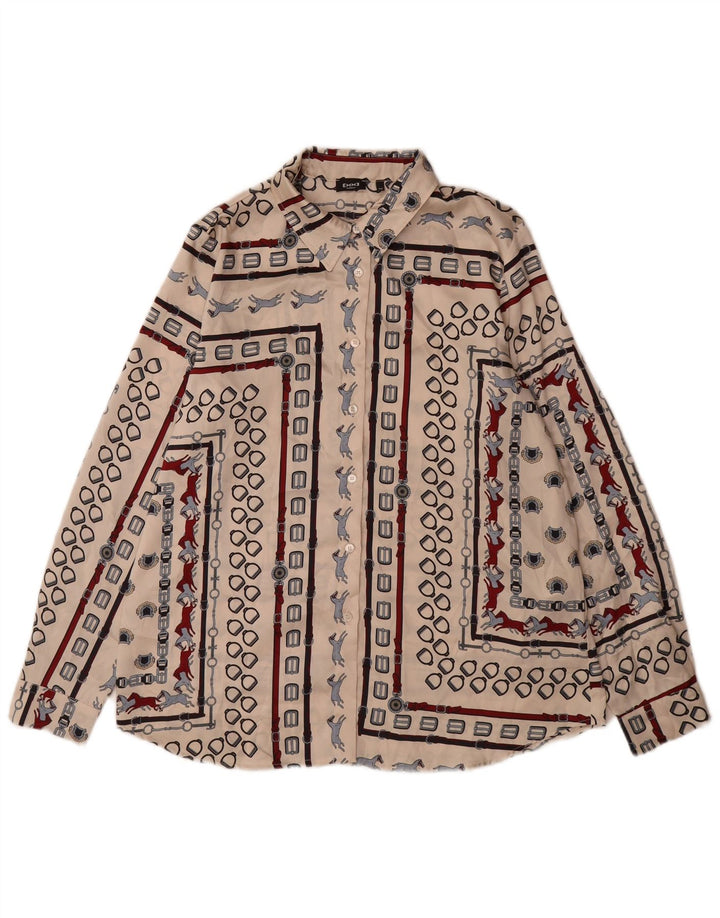 Camicia EMME da donna Marella UK 12 Poliestere geometrico beige medio