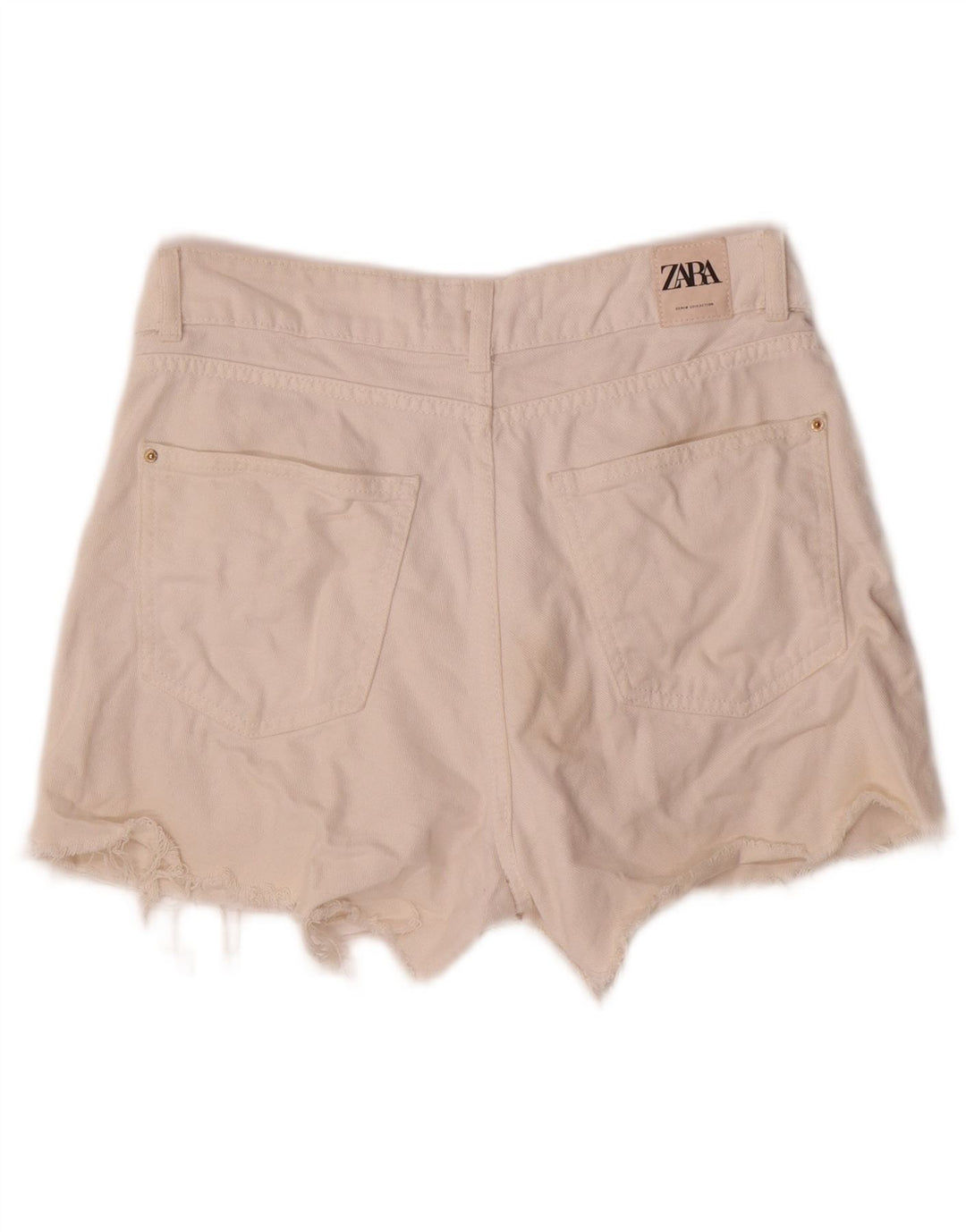 Pantaloncini di jeans da donna Zara piccoli W26 cotone bianco