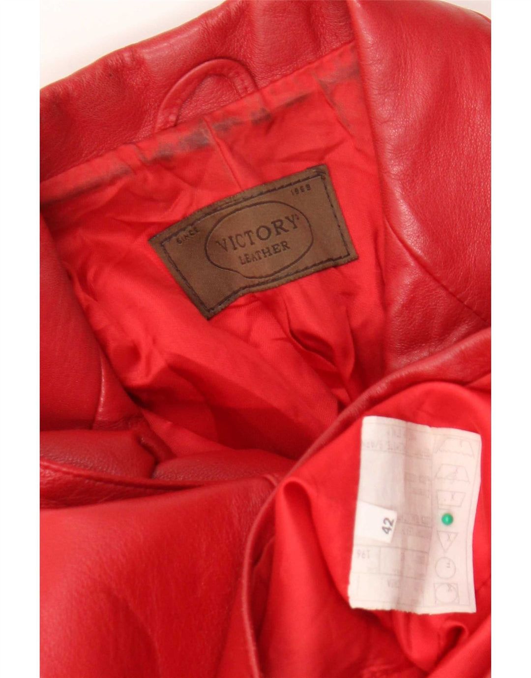 Giacca blazer in pelle da donna a 3 bottoni Victory IT 42 rosso medio