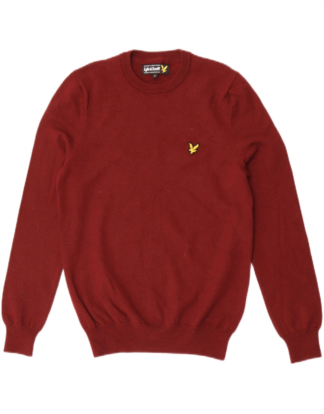Lyle & Scott, maglione da uomo girocollo, piccolo, in lana merino marrone