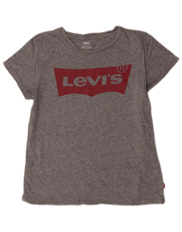 T-shirt grafica da donna Levi's Top UK 14 Cotone screziato grigio medio