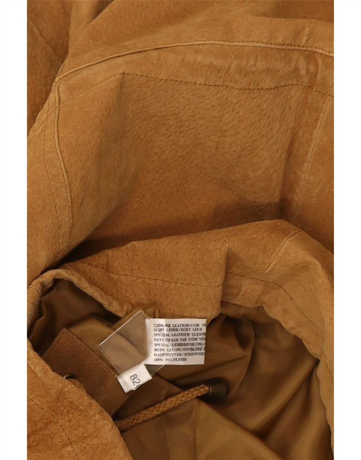 Soprabito vintage da donna oversize in pelle scamosciata UK 16 grande in pelle beige