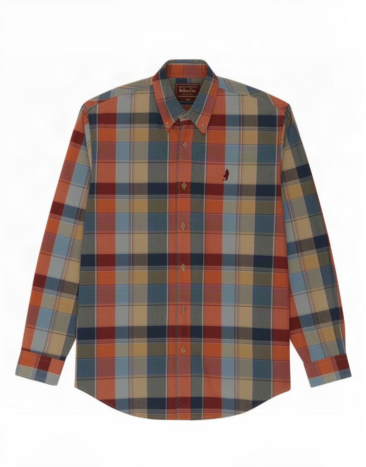 Camicia da uomo Marlboro Classics Small in cotone a quadri multicolore
