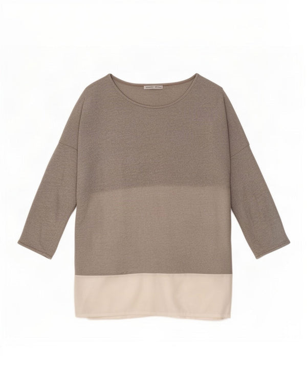 Top tunica oversize da donna Zara con maniche a 3/4 UK 14 Blocco colore grigio medio
