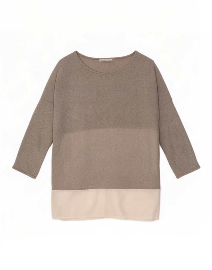 Top tunica oversize da donna Zara con maniche a 3/4 UK 14 Blocco colore grigio medio