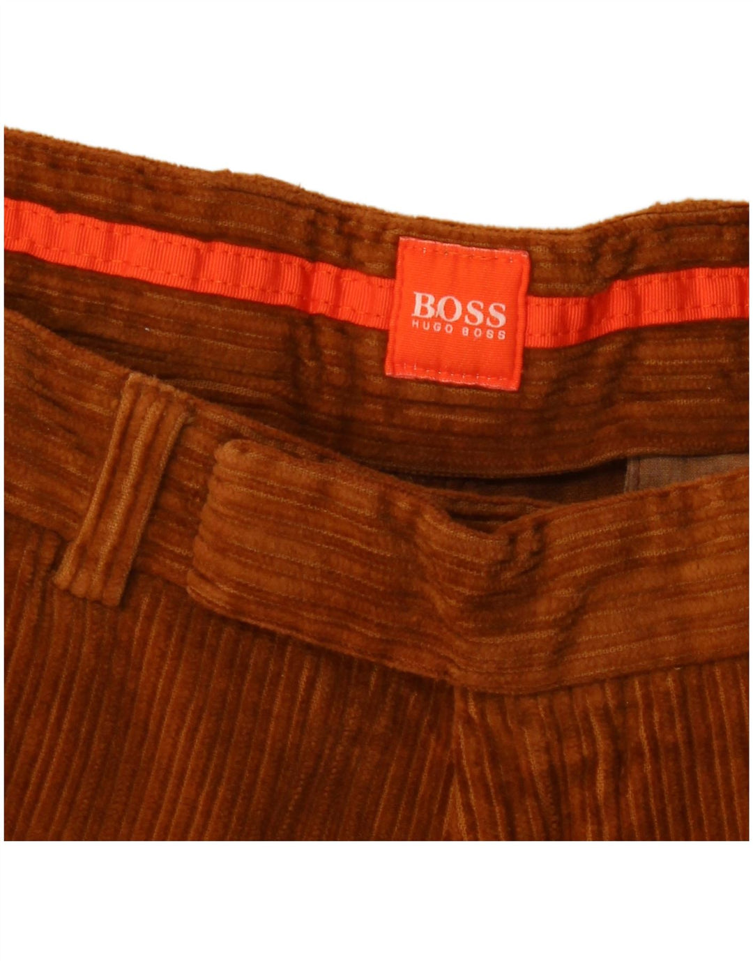 Pantaloni da uomo in velluto a coste bootcut HUGO BOSS W34 L36 Marrone