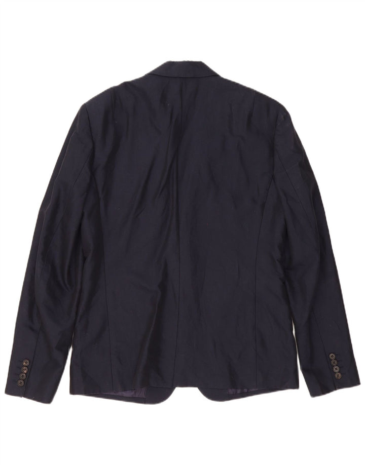 Giacca blazer a 2 bottoni da uomo All Saints UK 38 cotone medio blu navy