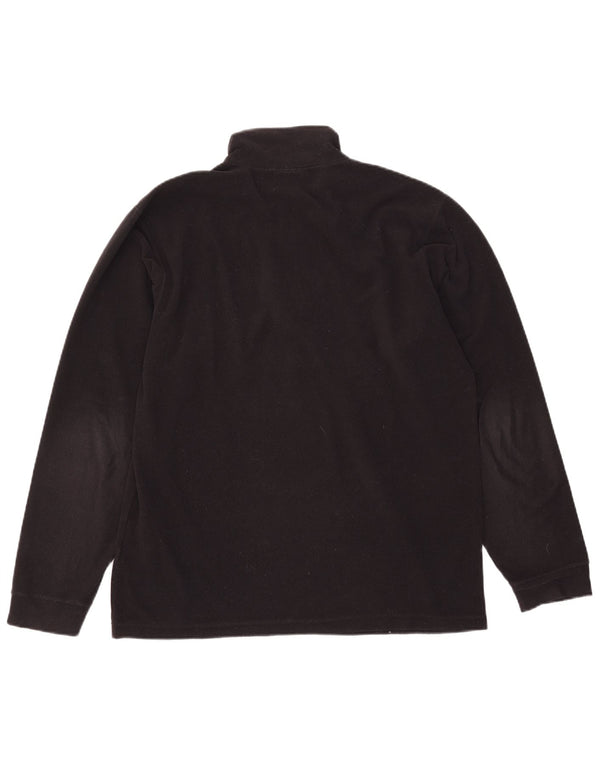 Maglione in pile Champion da uomo con zip e collo, grande, in poliestere nero