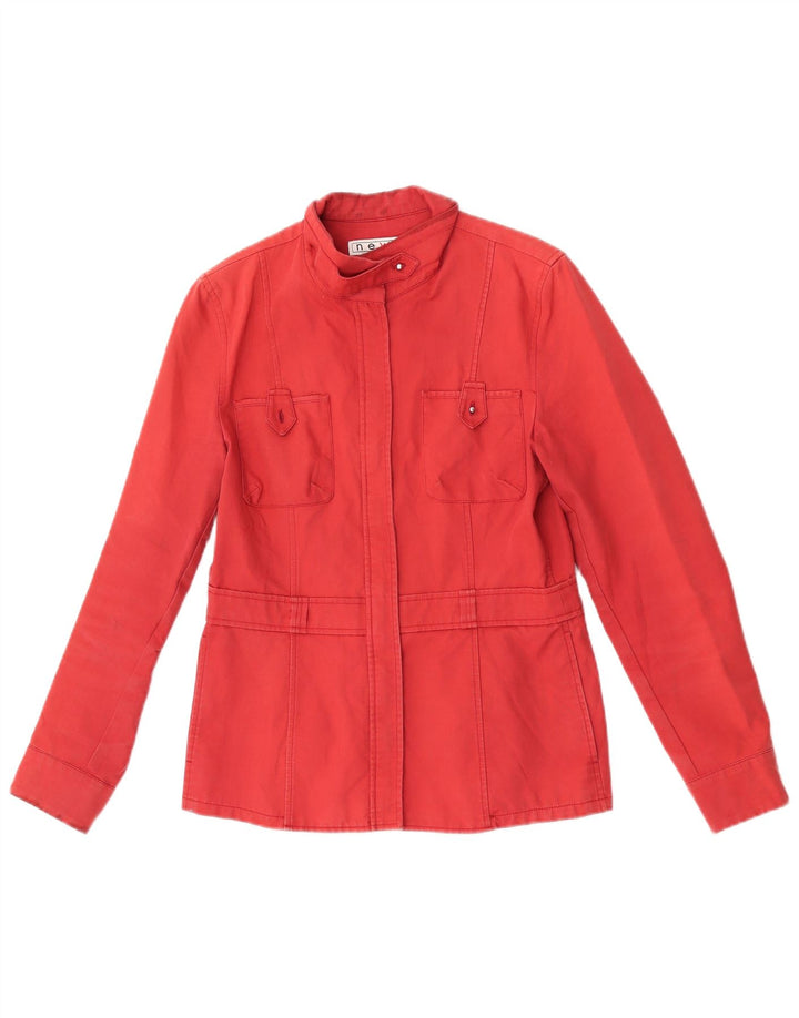 Nuova giacca da donna Penny Utility UK 10 piccola in cotone rosso