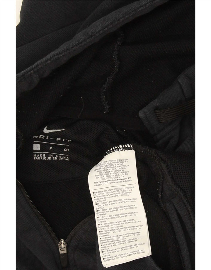 Felpa con cappuccio e zip Nike Dri Fit da uomo, piccola, in poliestere nero
