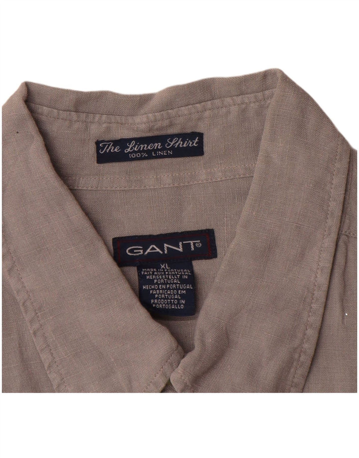 Camicia da uomo Gant XL in lino grigio