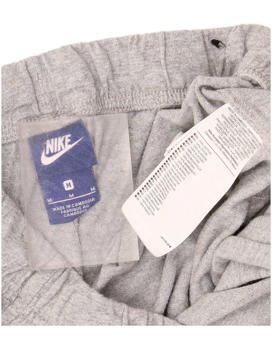 Pantaloncini sportivi Nike da uomo in cotone grigio medio