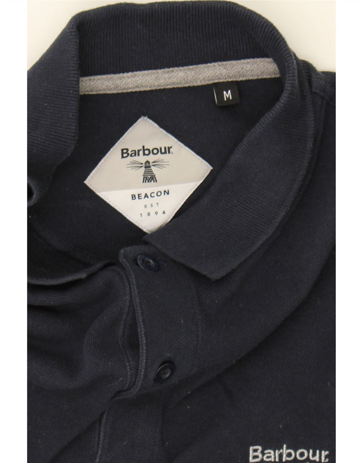 BARBOUR Mens Polo Shirt Medium Navy Blue Cotton Vintage Barbour and Second-Hand Barbour from Messina Hembry 