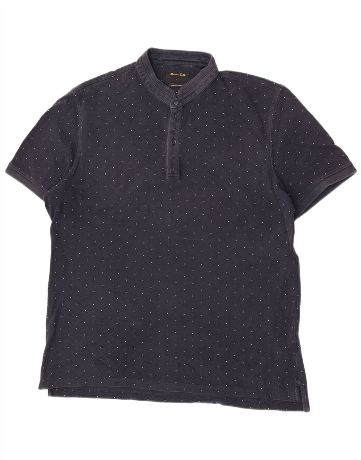 Polo da uomo Massimo Dutti XL blu navy maculato