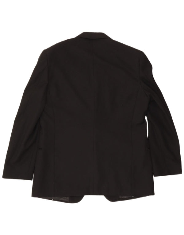 Giacca blazer da uomo a 1 bottone Mario Zegna UK 40 grande lana nera