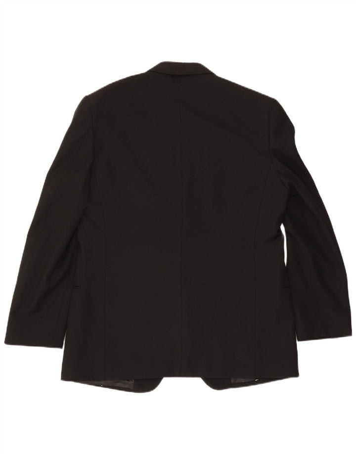 Giacca blazer da uomo a 1 bottone Mario Zegna UK 40 grande lana nera