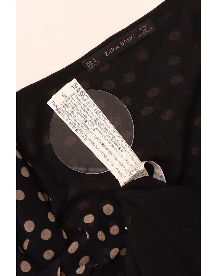 Abito sottoveste da donna Zara UK 10 piccolo poliestere a pois neri