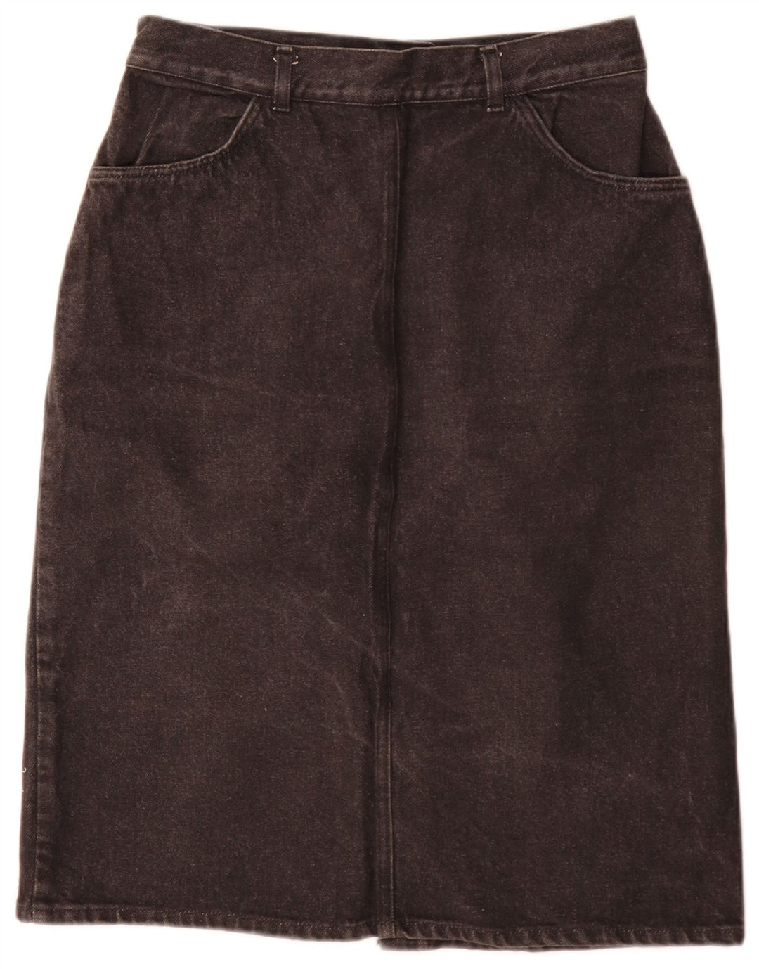 Gonna di jeans vintage da donna W28 grigio medio floreale