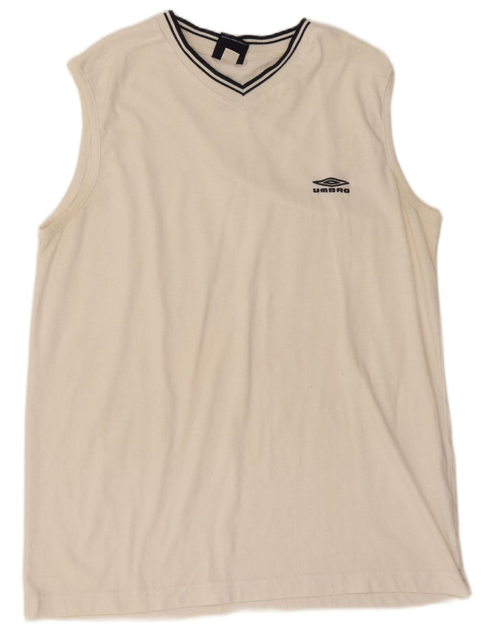 Canotta Umbro da uomo grande in poliestere bianco