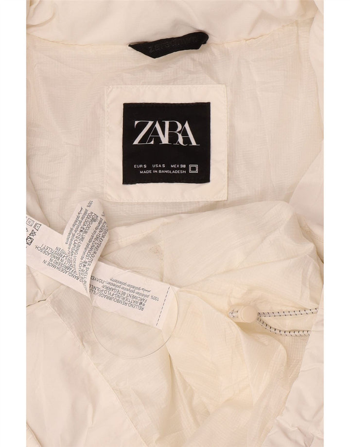 Giacca imbottita vestibilità ampia da uomo Zara UK 36 piccola poliestere bianco