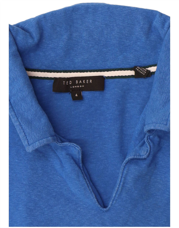 Polo da uomo Ted Baker taglia 4 grande in cotone blu