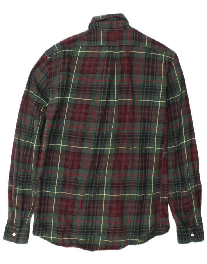 Aspesi Camicia da Uomo in Flanella di Cotone a Quadri Piccoli Verdi