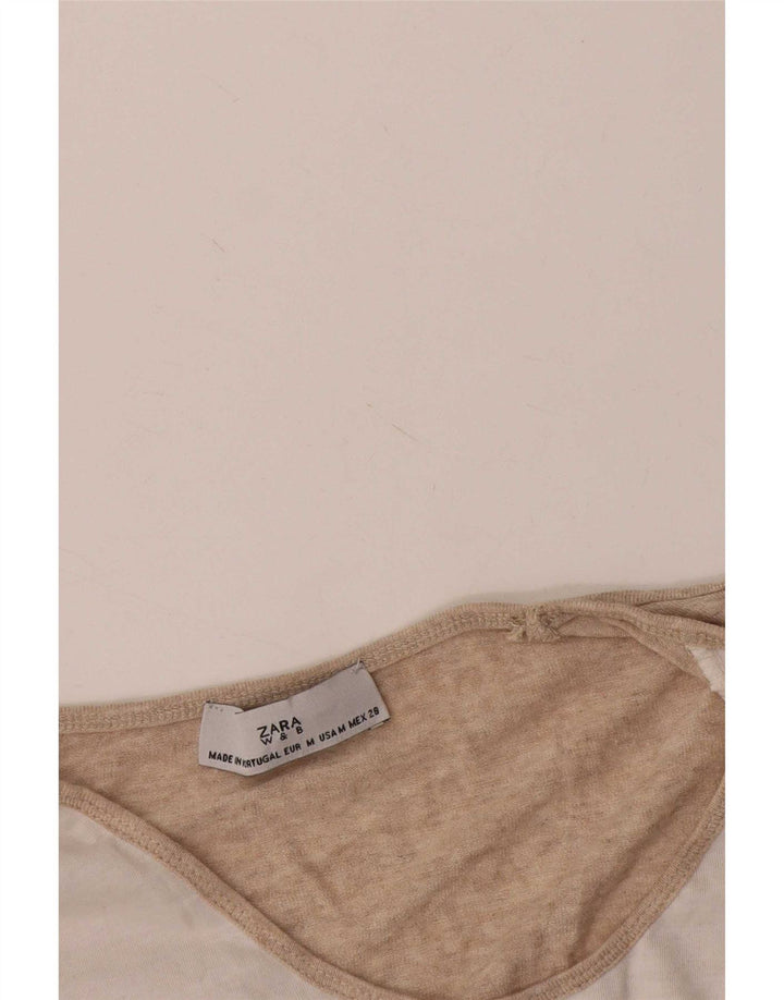 T-shirt grafica da donna Zara Top UK 14 Medium White Colourblock