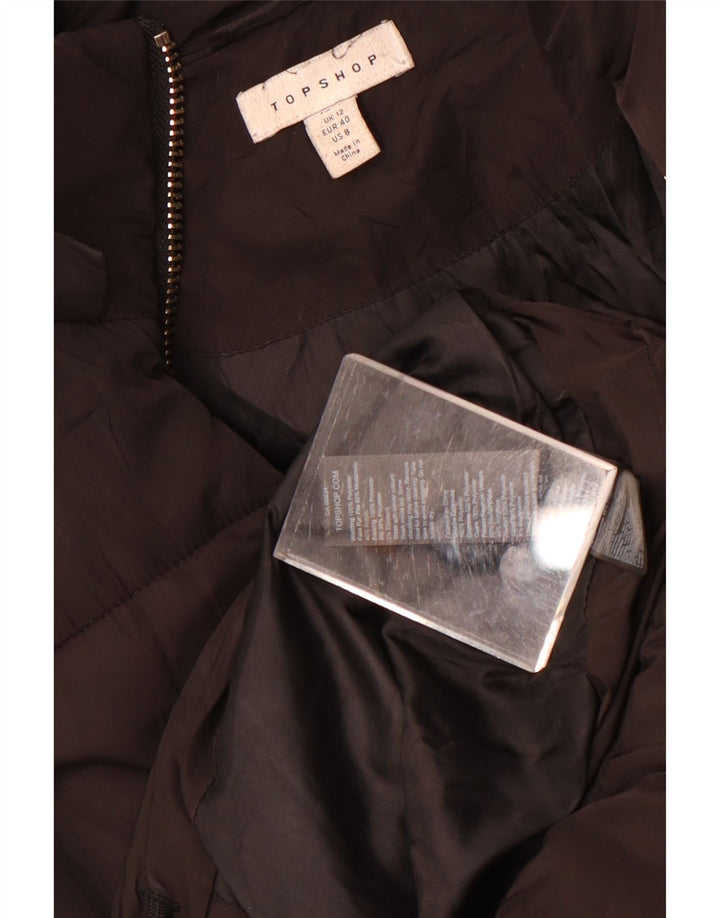 Giacca imbottita oversize da donna Topshop UK 12 poliestere nero medio