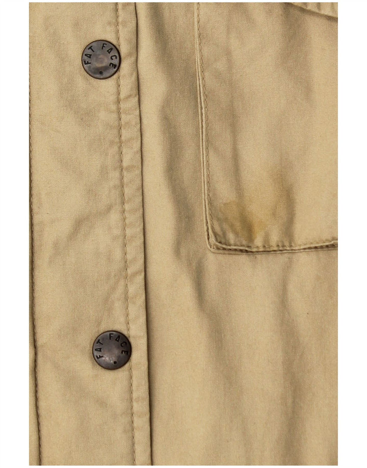 FAT FACE Womens Oversized Military Jacket UK 18 XL Beige Cotton