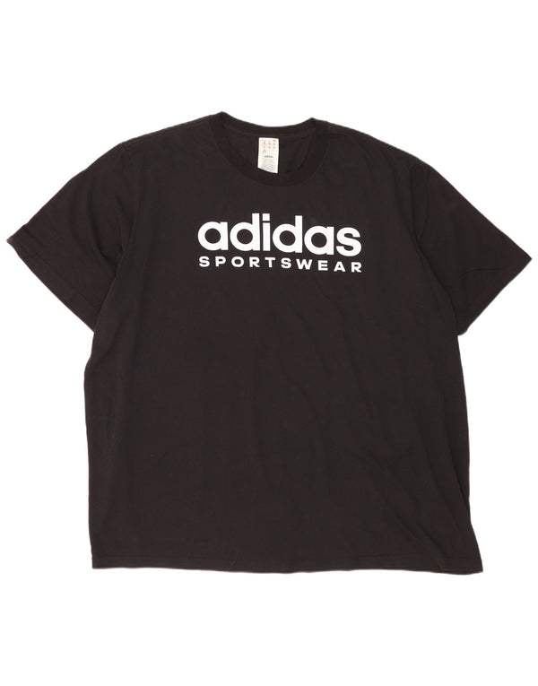 T-shirt grafica da uomo Adidas Top 3XL cotone nero