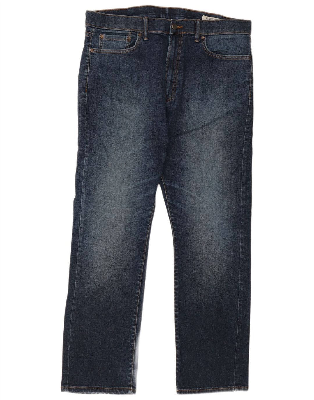 MARKS & SPENCER Jeans dritti da uomo vestibilità regolare W38 L31 cotone blu