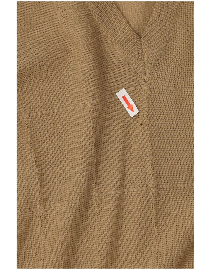 Maglione maglione con scollo a V da donna VINTAGE UK 12 Beige medio