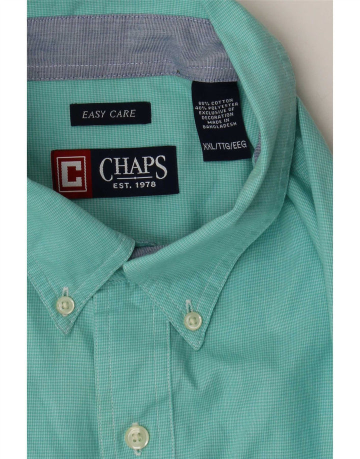 Camicia da uomo Chaps 2XL cotone pied de poule turchese