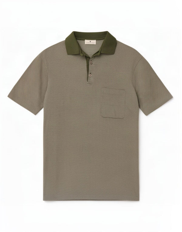 Polo da uomo Ermenegildo Zegna IT 52 Large Khaki geometrica