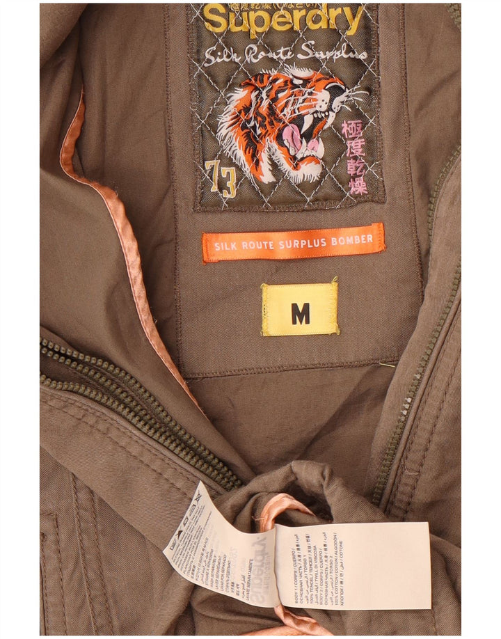 Giubbotto bomber da donna con maniche a 3/4 Superdry UK 14 Tencel grigio medio