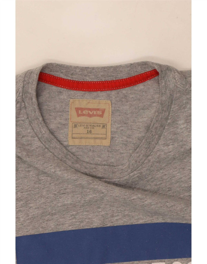T-shirt grafica da ragazzo Levi's Top 15-16 anni grigia chiazzata
