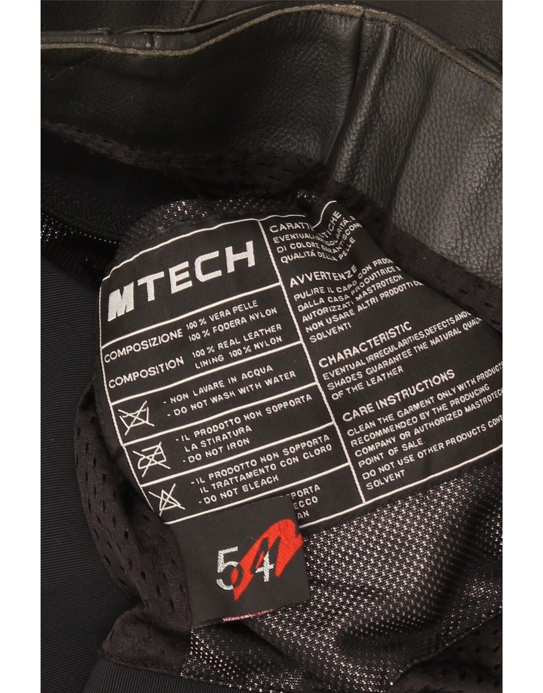 Giacca da motociclista in pelle da uomo M Tech IT 54 XL Colorblock nera