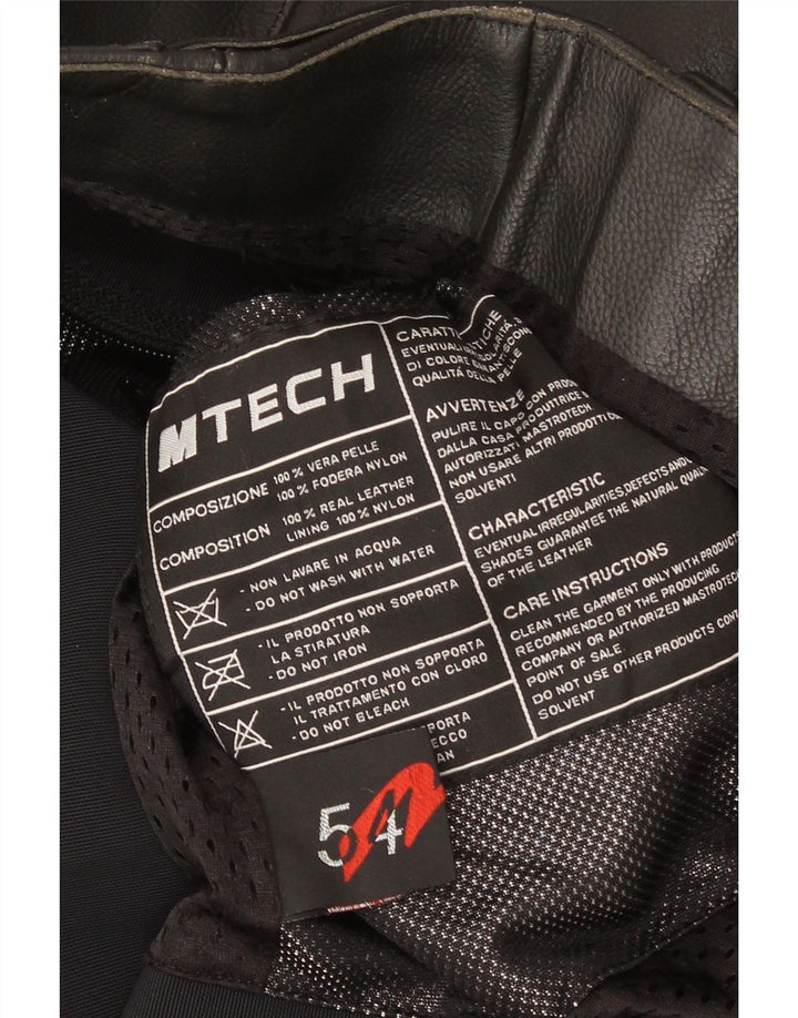 Giacca da motociclista in pelle da uomo M Tech IT 54 XL Colorblock nera