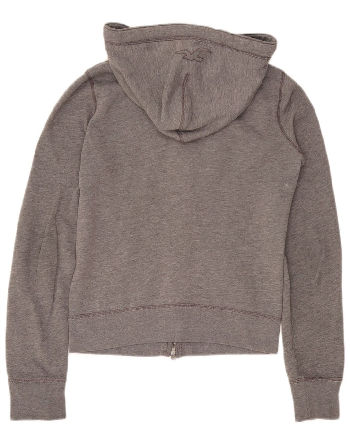 Maglione con cappuccio e zip grafica da donna HOLLISTER UK 10 piccolo cotone grigio