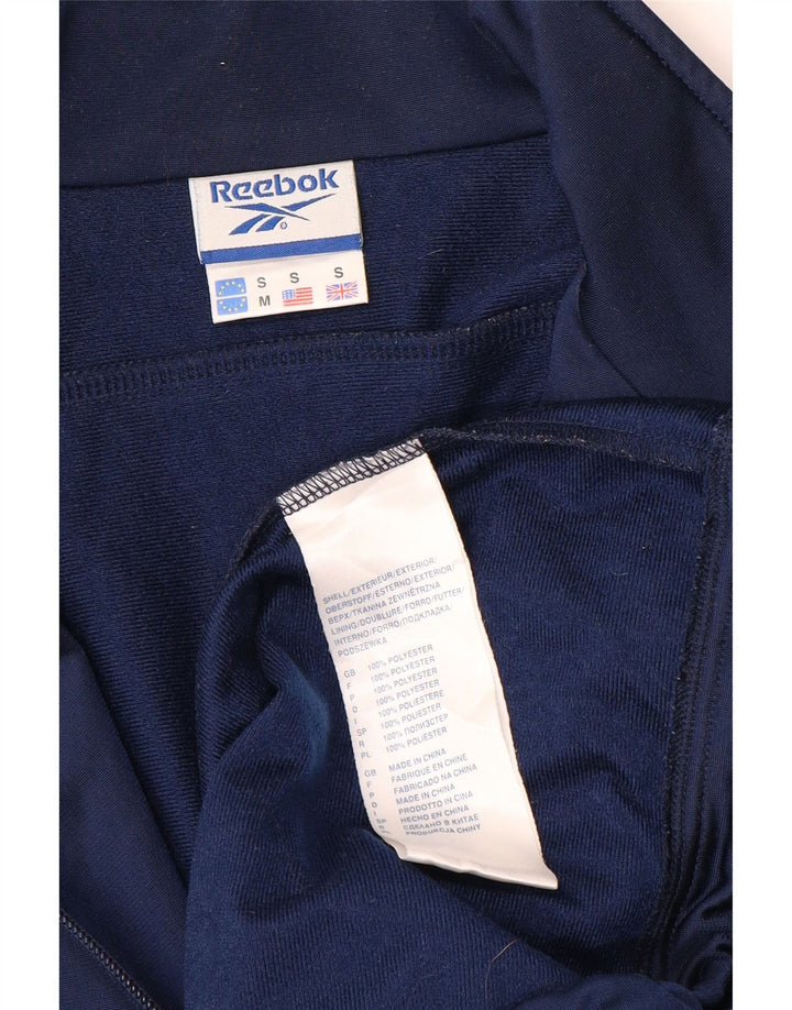 Giacca da tuta da uomo REEBOK vestibilità ampia, piccola, in poliestere blu navy
