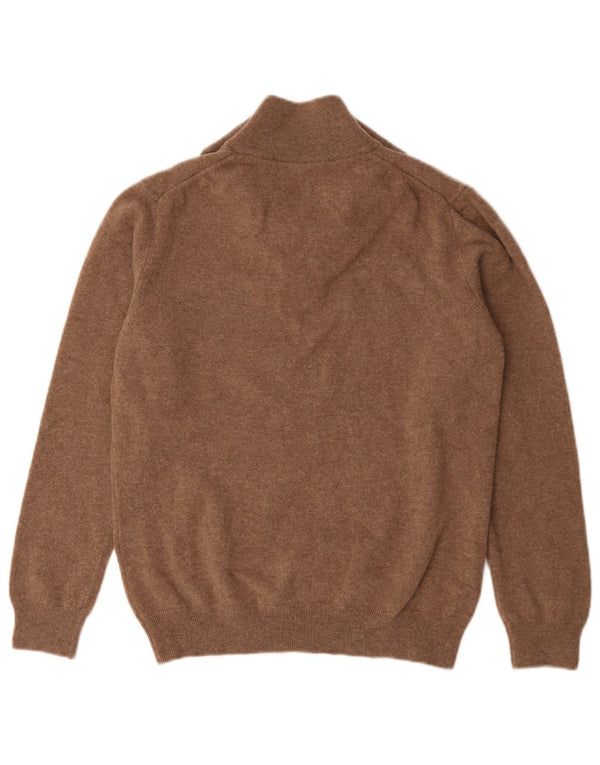Maglione Gant da ragazzo con zip e collo 14-15 anni in lana d'agnello marrone