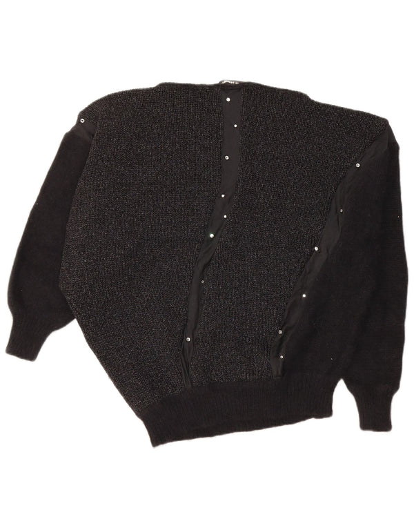 UMBERTO GINOCCHIETTI Maglione da donna con scollo a barca UK 18 XL Nero