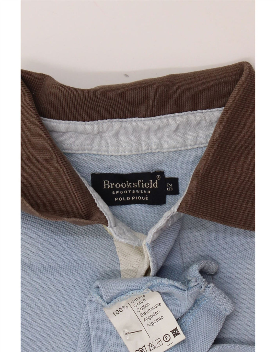 Polo Rugby Uomo BROOKSFIELD IT 52 Large Blu Cotone