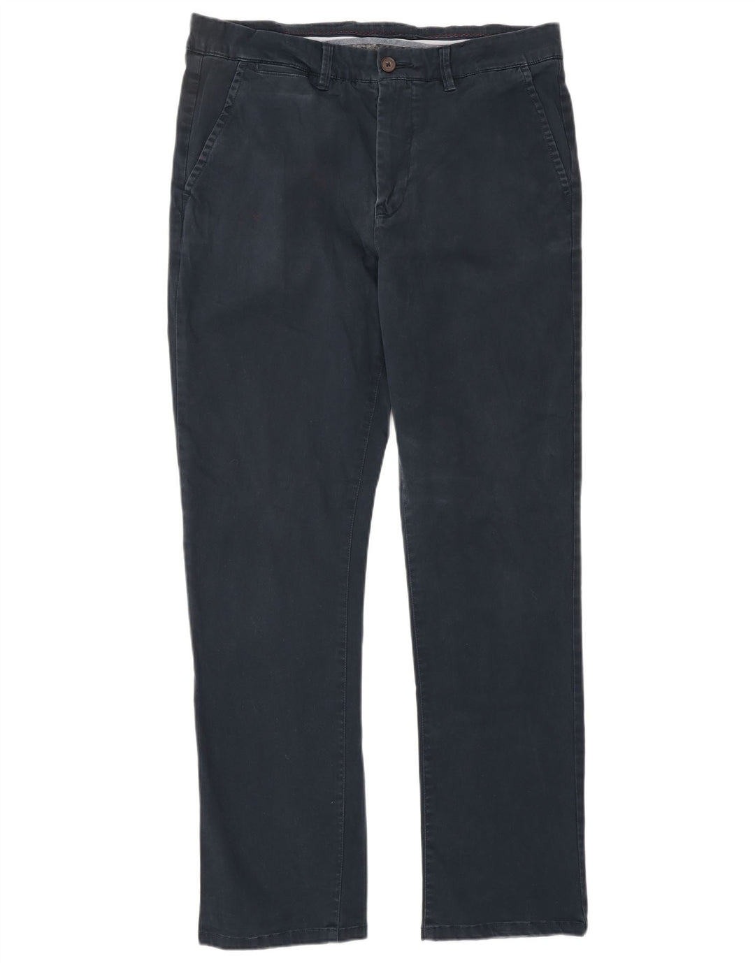 CREW CLOTHING Pantaloni chino dritti da uomo W34 L32 Blu Navy
