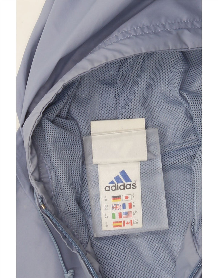 Impermeabile oversize con cappuccio da donna ADIDAS UK 12 blu medio in poliammide