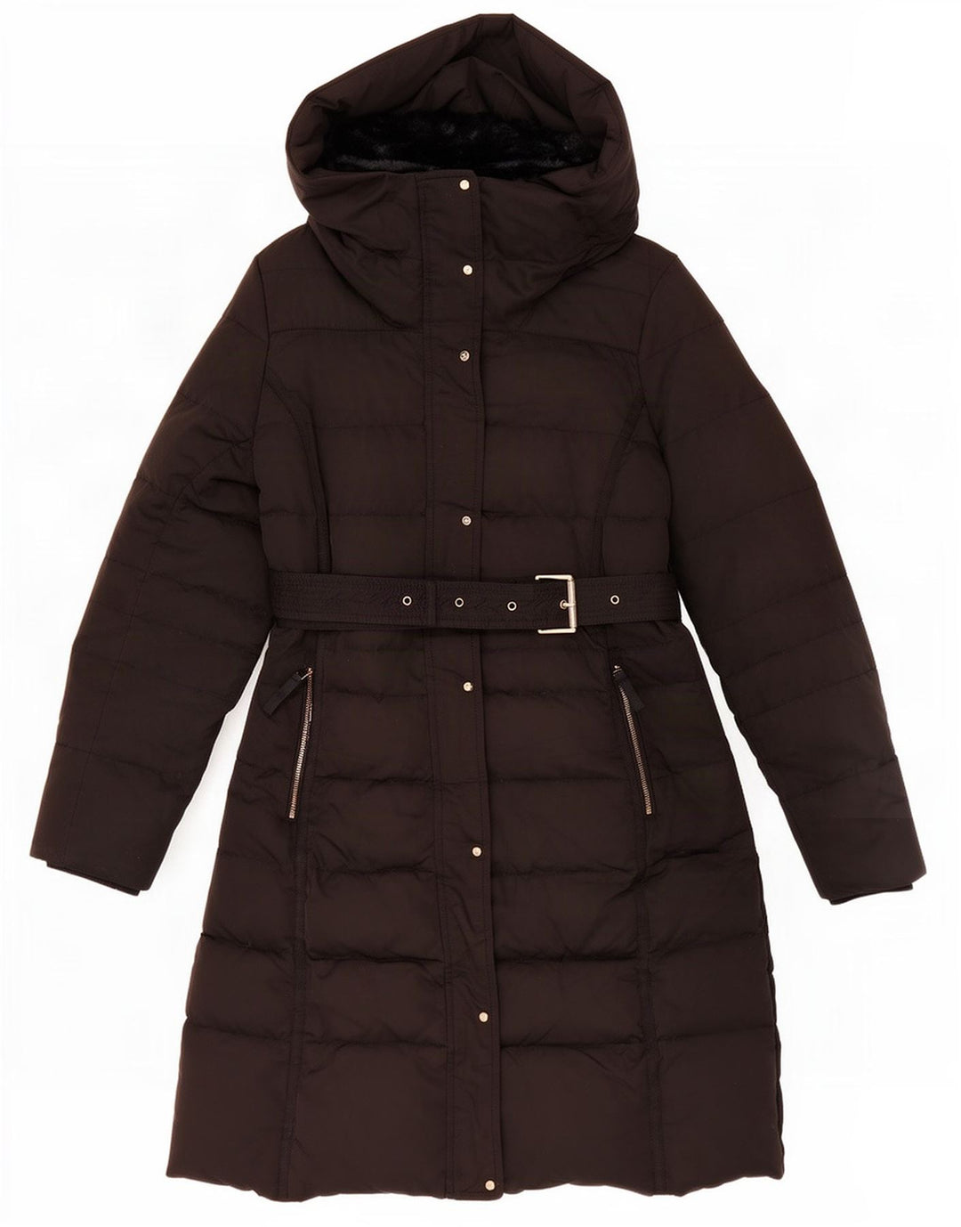 Cappotto imbottito con cappuccio da donna Zara UK 16 grande nero