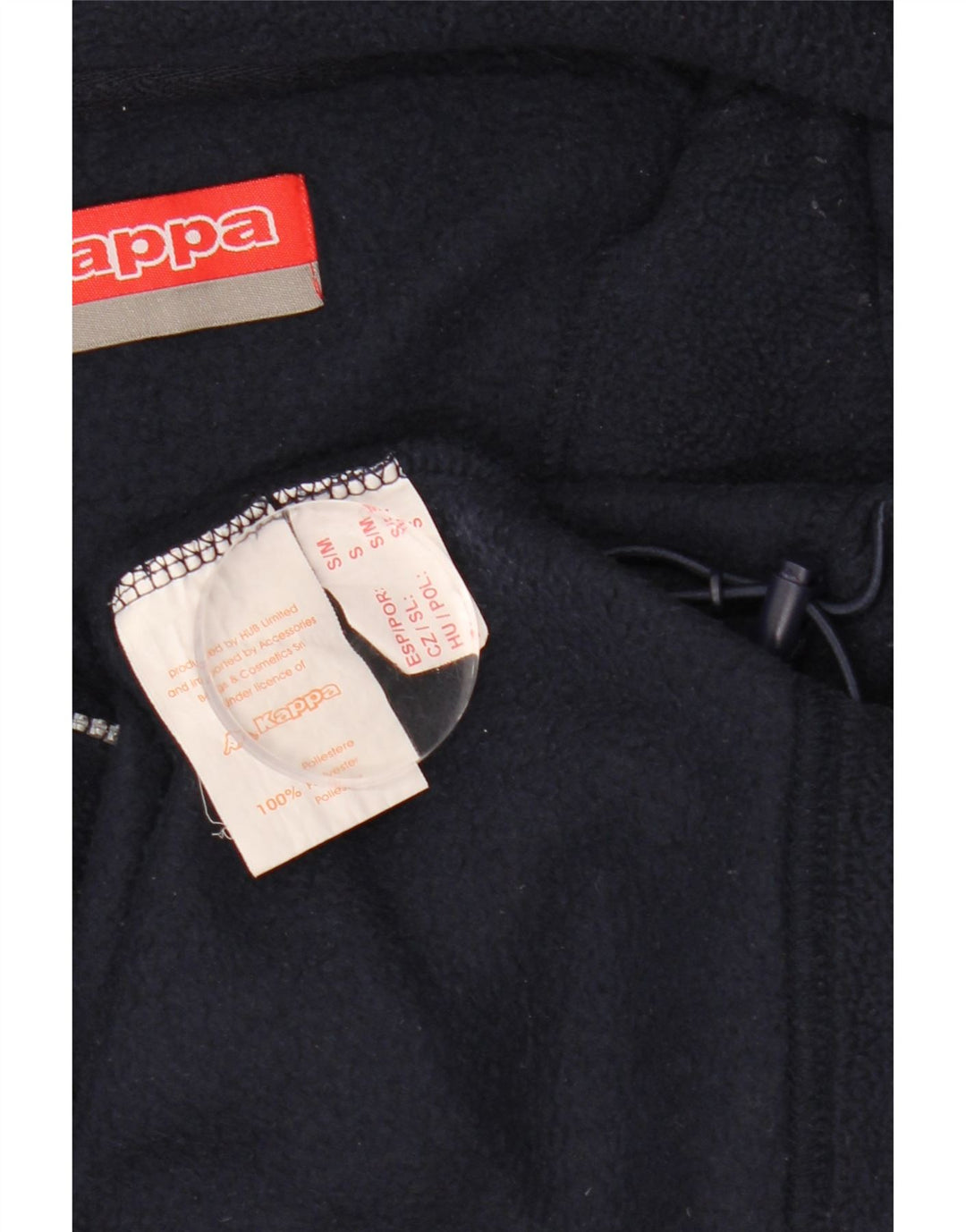 Maglione in pile da uomo KAPPA con zip e collo piccolo in poliestere blu navy