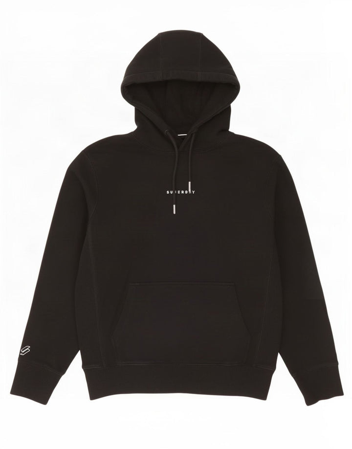 Maglione con cappuccio da uomo Superdry in cotone nero medio