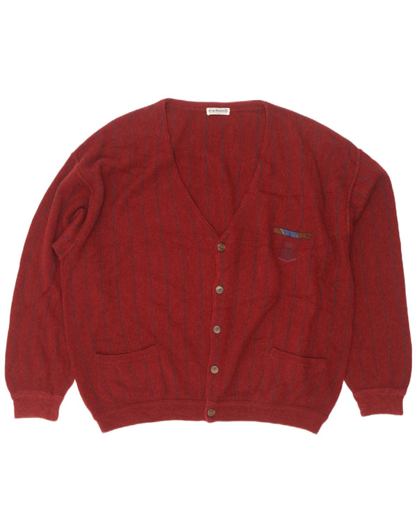 Maglione cardigan da uomo Cacharel EU 56 2XL Cashmere a righe bordeaux